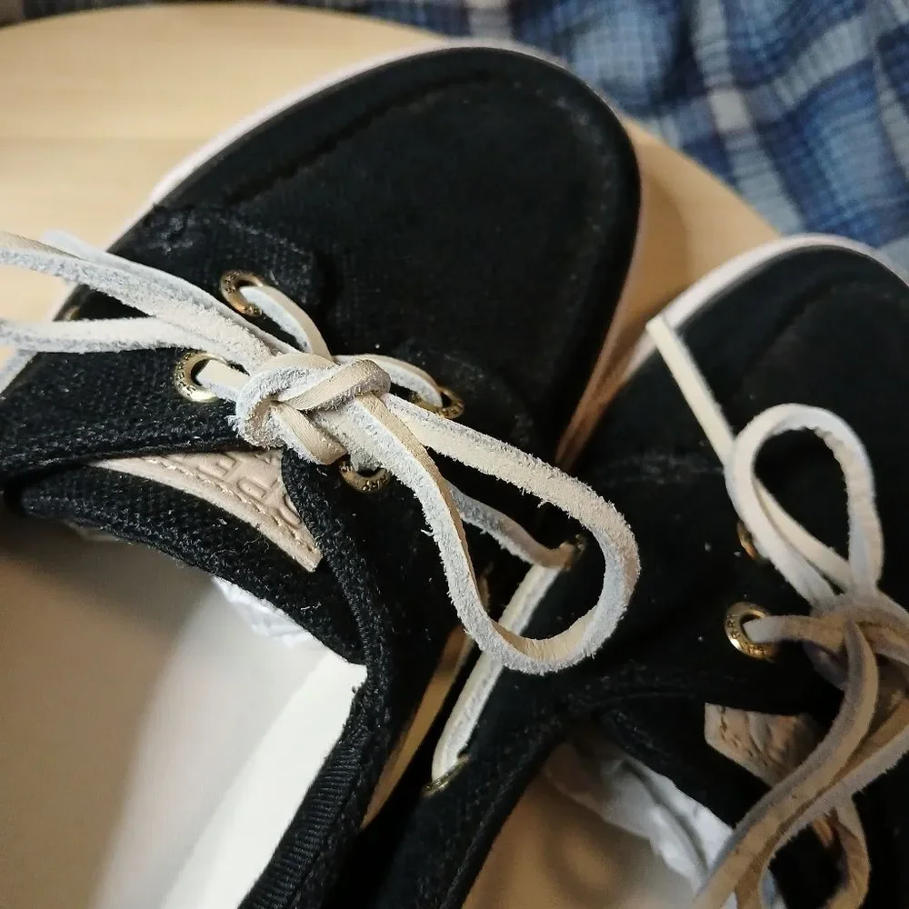 Sperry Men's Black Canvas Shoes Sz 11.5